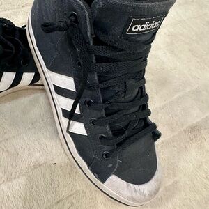 Adidas Black and White High-Top Sneakers